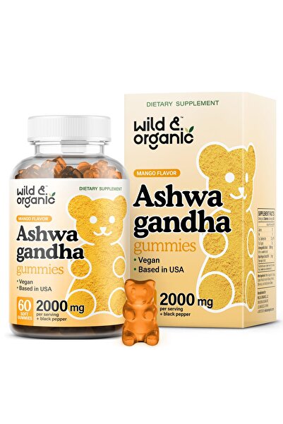 Wildfin علكات أشواغاندا ٢٠٠٠ ملغ - دعم المزاج والهدوء - ٦٠ علكة نباتية