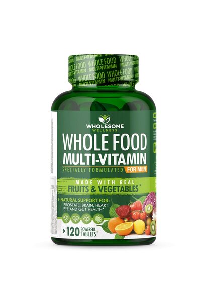 Wholesome Wellness Whole Food Multivitamin for Men - Natural Multi with Organ...