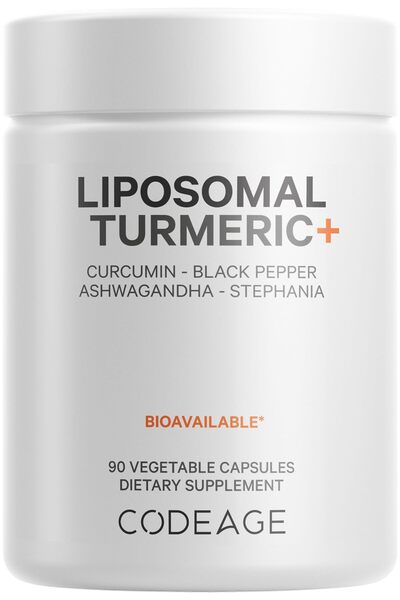 Codeage مكمل الكركم العضوي - 95% كركمين مع الفلفل الأسود ومزيج الأعشاب - 90 ك...