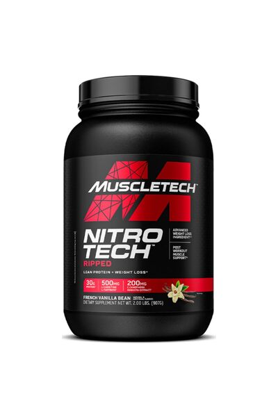 MUSCLETECH Nitro-Tech Ripped Whey Protein Isolate, French Vanilla Bean, 2 lbs
