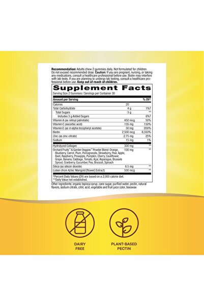 Nature's Way Alive! Hair, Skin & Nails Gummies with Collagen & Biotin, Strawberry, 60 Ct