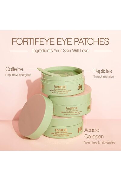 pixi FortifEYE Firming Hydrogel Under Eye Patches for Puffy Eyes - 30 Pairs