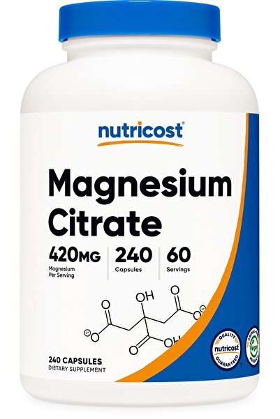 Nutricost Magnesium Citrate 420mg, 240 Veggie Capsules - Gluten Free & Non-GMO