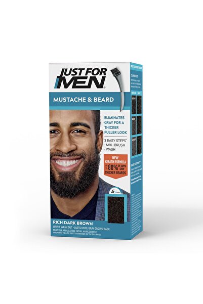 Just For Men صبغ الشارب واللحية بالفرشاة - بني غامق غني، M-47