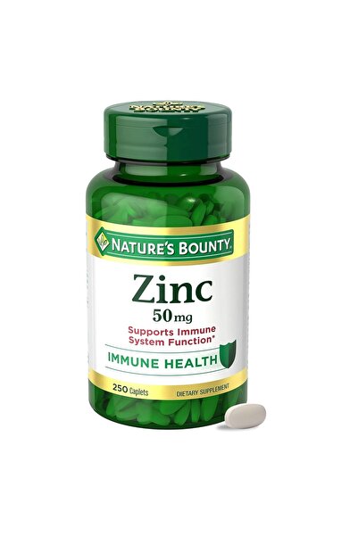 Nature's Bounty Zinc 50mg Immune Support & Antioxidant, 250 Vegetarian Caplets
