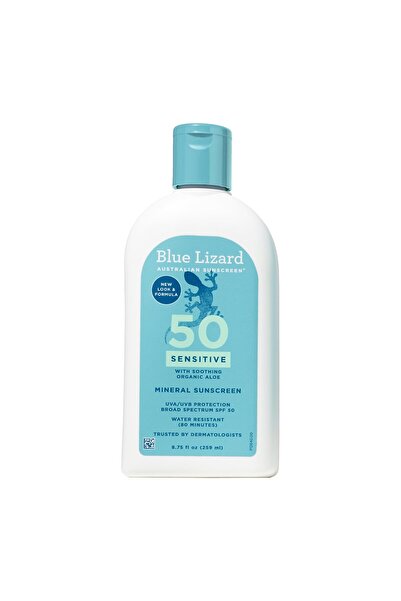Blue Lizard واقي شمس معدني للبشرة الحساسة بعامل حماية من الشمس 50+، خالٍ من العطور، 8.75 أونصة