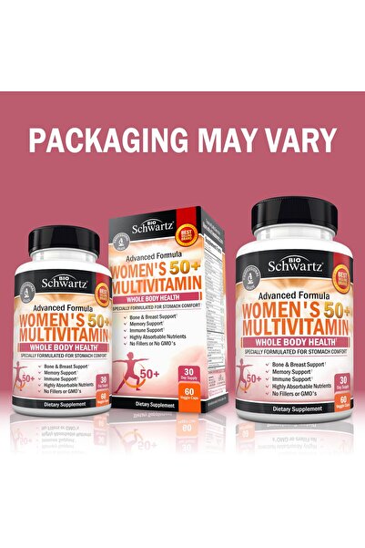 BioSchwartz Daily Multivitamin for Women 50+, Memory & Stress Support, Immune Health, 60 Capsules
