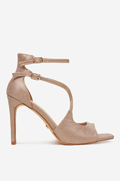 DeeZee Γυναικεία ψηλοτάκουνα πέδιλα με χαμηλό ροζ τακούνι 35