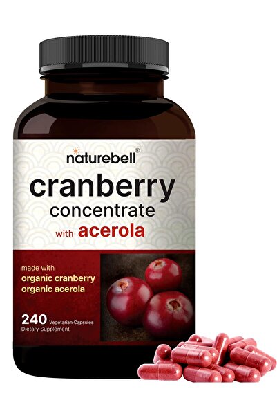 Naturebell حبوب التوت البري ٣٦٠٠٠ ملغ مع الأسرولا، ٢٤٠ كبسولة نباتية لصحة الم...