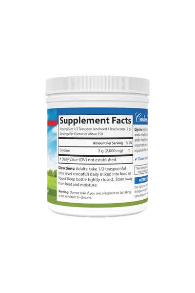 Carlson Glycine Powder 2000 mg, Amino Acid Supplement for Energy and Muscle Support, 3.53 oz (100 g)