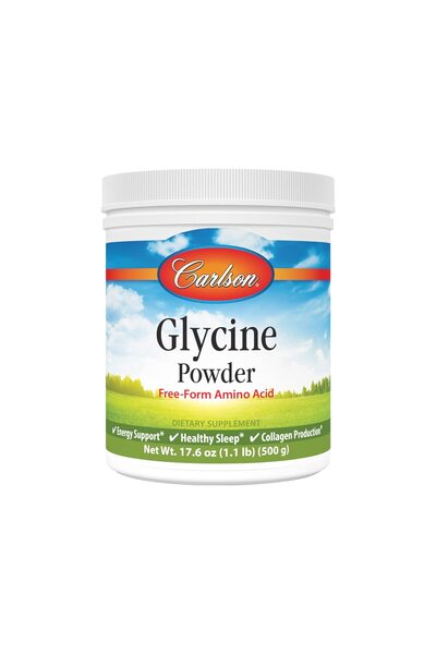 Carlson Glycine Powder 2000 mg, Amino Acid Supplement for Energy and Muscle Support, 3.53 oz (100 g)