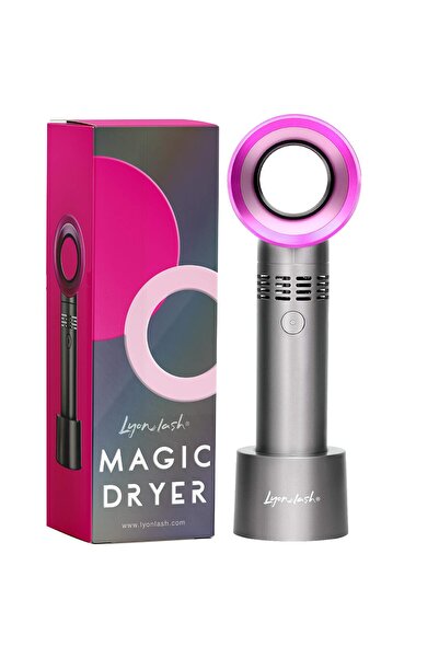 Lyon lash مروحة صغيرة قابلة لإعادة الشحن عبر USB لتمديد الرموش (وردي)