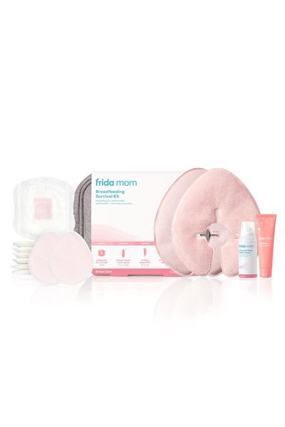 Frida Mom مجموعة أدوات النجاة أثناء الرضاعة الطبيعية: مجموعة من 13 قطعة مع كمادات ساخنة/باردة وعناية بالحلمات
