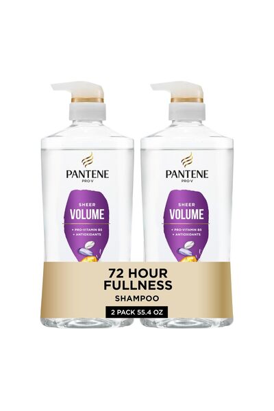 Pantene شامبو، كثافة فائقة للشعر الناعم المصبوغ، كثافة تدوم 72 ساعة، عبوتان +...