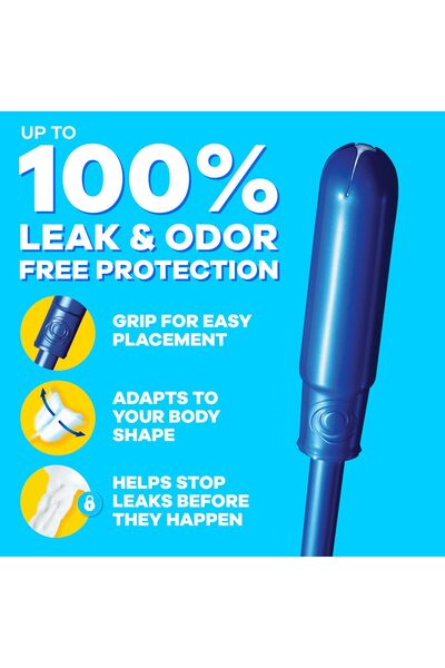 TAMPAX Pearl Tampons, with LeakGuard Braid, Ultra Absorbency, Unscented, 45 Count