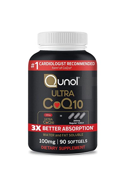 Qunol كبسولات هلامية ناعمة من ألترا كو كيو 10 بتركيز 100 ملغ - امتصاص أفضل بثلاث مرات لصحة القلب والطاقة، 90 كبسولة