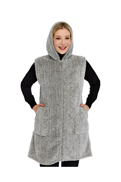 rotop Vestă cocolino, lungi, model cu gluga si buzunare