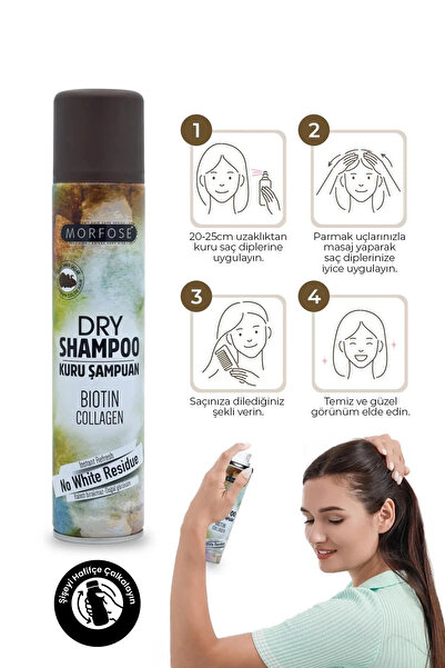 Genel Markalar Kuru Şampuan Biotin Collagen 200 Ml - Kahverengi Saçlar - Mrfs
