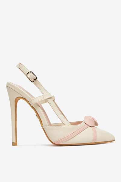 DeeZee Γυναικείες Γόβες με Χαμηλό Τακούνι Μπεζ Στιλέτο 38