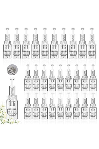 Vegena عبوة من 30 إبرة بديلة لقلم ديرما، خراطيش ذات 24 سنًا
