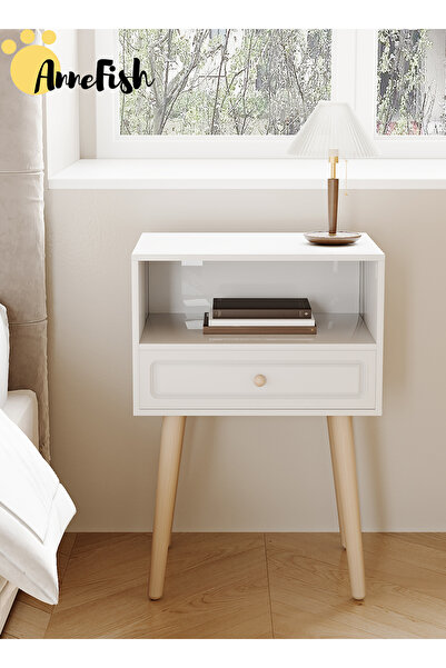 AnneFish 45*35*60cm Nightstand Bedside Table Nightstands End Coffee Table Open Storage Shelf for Bedrooms