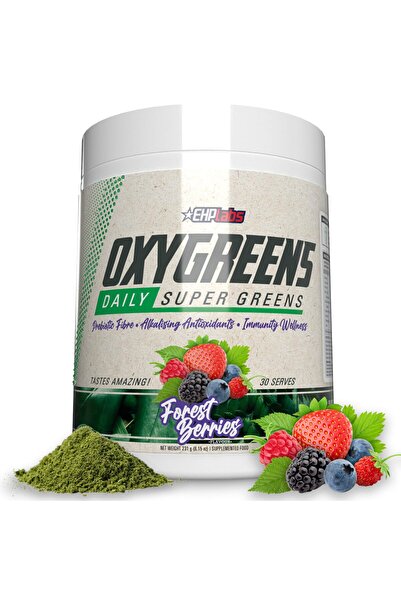 EHP Labs مسحوق أوكسي جرينز سوبر جرينز مع سبيرولينا، كلوريلا، بريبايوتكس - 30 ...