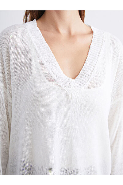 LC Waikiki Özmarka Yeni Sezon V Yaka Oversize Kadın Triko Kazak