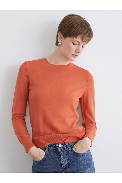 LC Waikiki Orange Crew Neck Women's Knitwear Sweater