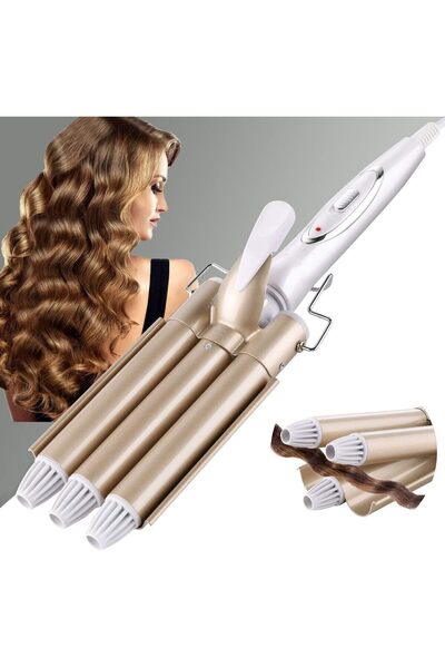 Hope Hair Curler 3 Barrels Curling Iron Professional Hair Curler Roller Wave ...