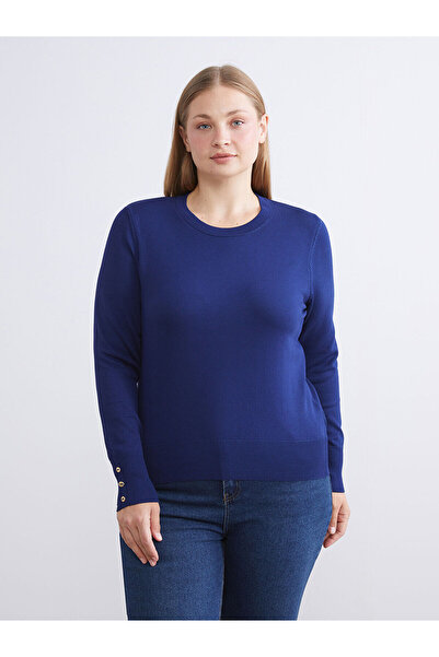 LC Waikiki Mavi Bisiklet Yaka Kadın Triko Kazak