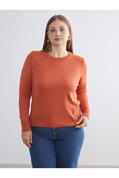 LC Waikiki Orange Crew Neck Women's Knitwear Sweater