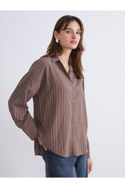 LC Waikiki Özmarka New Season Striped Oversize Women's Shirt