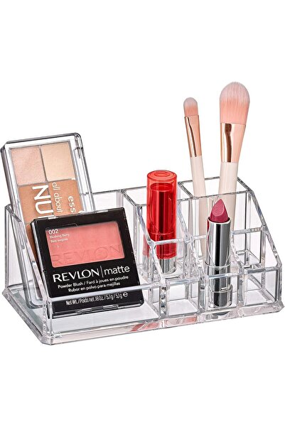 Hope منظم مستحضرات التجميل الأكريليك، حامل مكياج بلاستيكي شفاف، مقسم