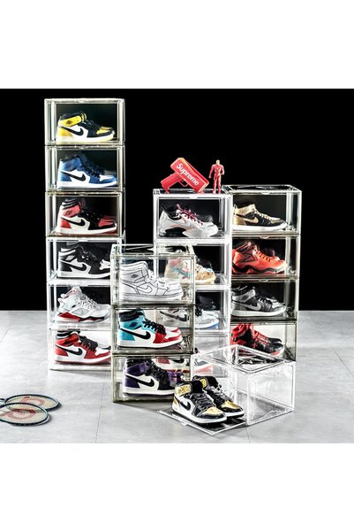 Generic 6 Pcs Transparent Shoe Storage Box for Display,Stackable Shoe Box,Ext...