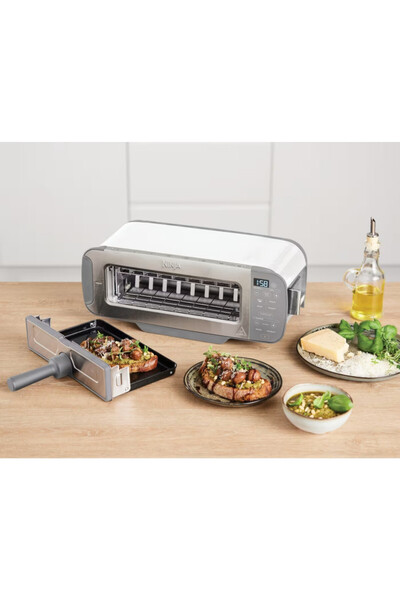NINJA Toaster 3in1 ST200EUWH, 2400W, Grill, Panini Press, 7 mode, Temp Control, Defrost,Reheat,White