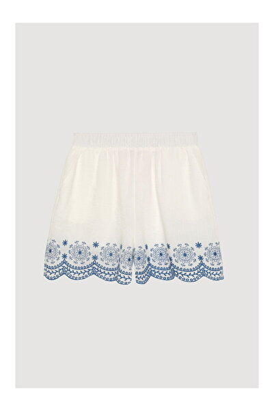 LC Waikiki Шорти з вишитим поясом на талії та гумкою, екрю