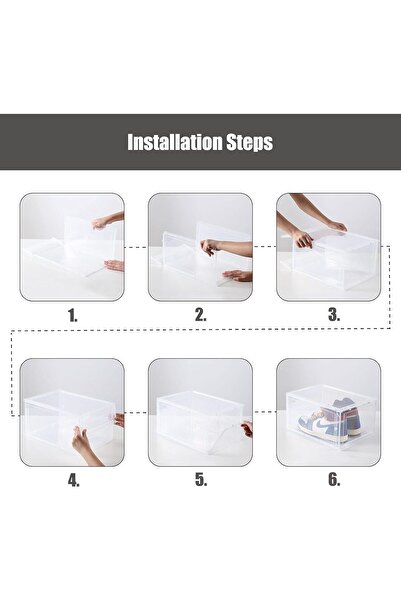 Hope Shoe Storage Box, Clear Plastic Stackable, Drop Front with Lids, Transparent (1PCS, YLY2046