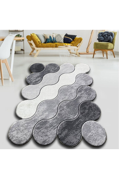 Chilai Home Covor 959CHL2307, 80x120 cm, Poliester, , 10 mm, Gri/alb