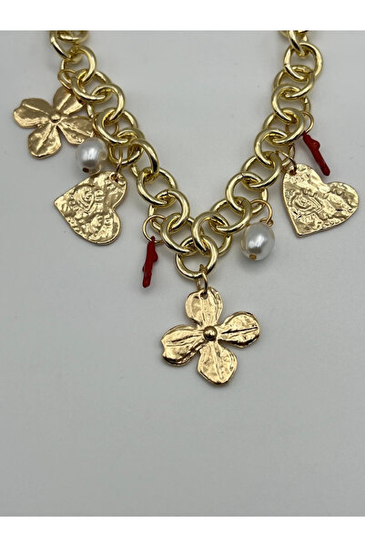 Badiva.Co ZR Marka Kolye Mercan Ve Kalp Charmlı 45+5cm