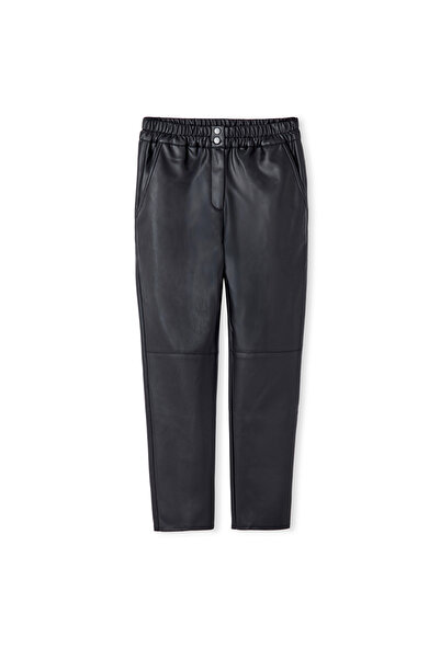 İpekyol Leather Look Elastic Waist Pants