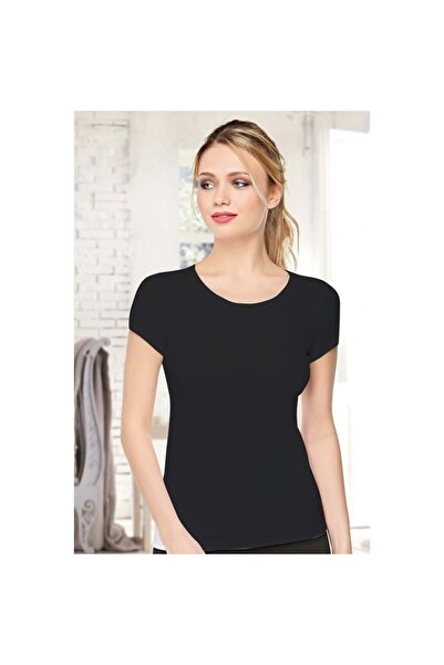 Belinay Women's Crew Neck 50% Modal 50% Cotton 10% Elastane Short Sleeve Bodysuit