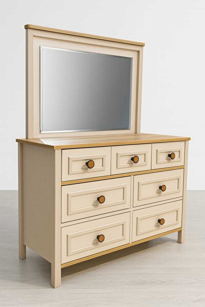 alfafe home Aynalı 7 Çekmeceli Modern Şifonyer – Teleskopik Raylı – G:100 x Y...