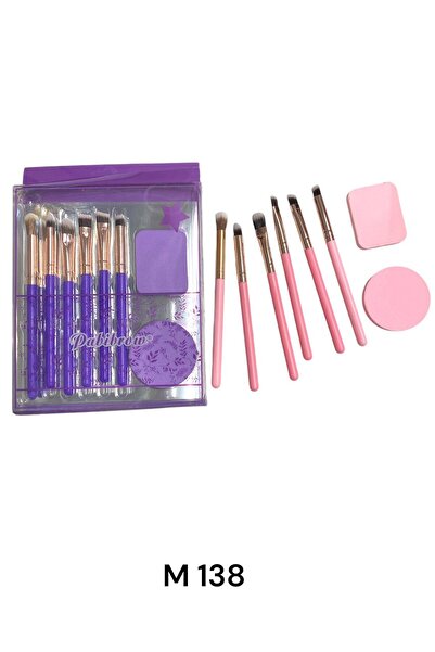 KIERA 2 Seturi de 6 pensule si 2 bureti de machiaj