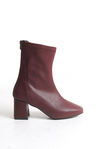 Moda Değirmeni Γυναικείες Stretch Μπότες Claret Red Skin MD1171-116-0001