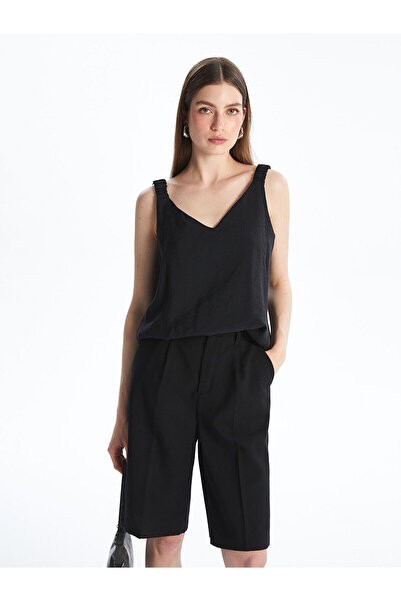 LC Waikiki بلوزة أوزماركا من مزيج المودال بياقة على شكل حرف V للموسم الجديد