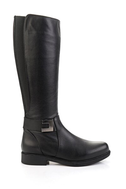 Bambi Siyah Hakiki Deri Kadın Çizme K03586555503