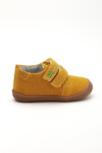 Dilimler Ayakkabı Şirinbebe Orthopedic Men's İlkadım Baby Shoes Yellow Double Velcro