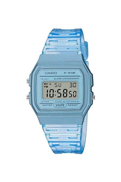 Casio Digital Watch with Resin Strap Model F-91WS-2DF 33mm - Blue for Women