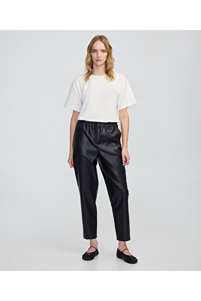 İpekyol Leather Look Elastic Waist Pants