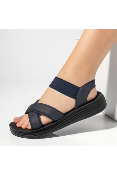 BMoD Sandale negre de damă cu talpă groasă MOD13393